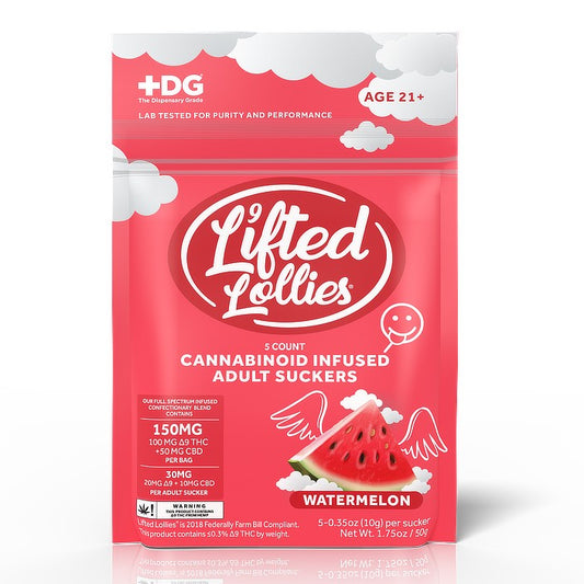 Lifted Lollies THC Lollipops Watermelon 5 ct (100mg)